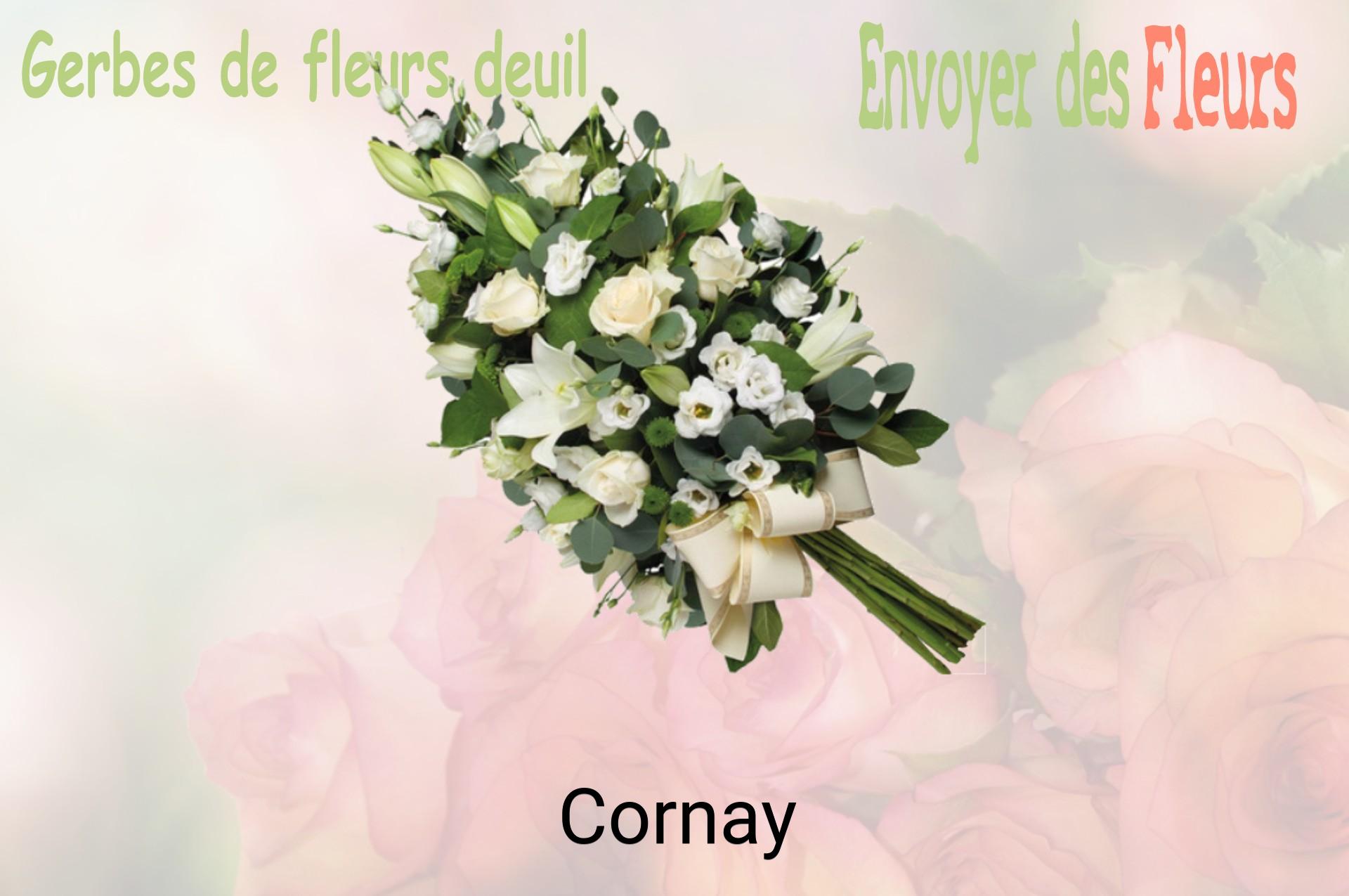 Gerbe de fleurs de deuil livrée à Cornay